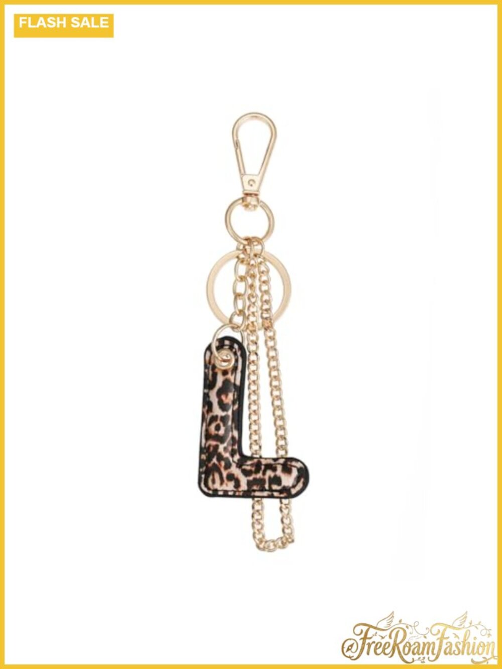 PU Leather Leopard Letter Keychain Keyring Purse Handbag Charm